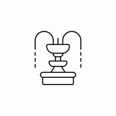 Water fountain park drink icon vector sign