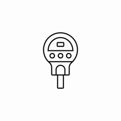 Parking meter time payment icon vector sign