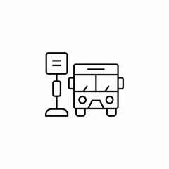 Bus stop public transport icon vector sign