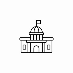 Government building official institution icon vector sign