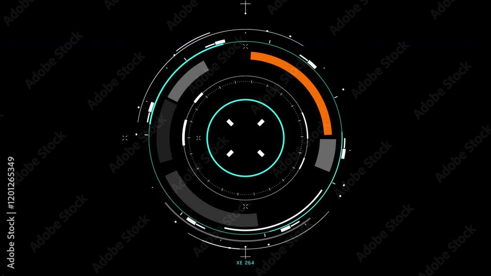  circle shape rotate universal technology line and frame video overlay futuristic hud head up display