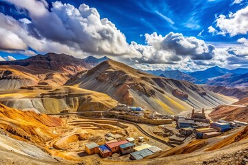 Majestic Potosi Silver Mine: Bolivian Andes Mountain Landscape Panorama
