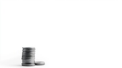 Neatly Arranged Coins in Soft Light