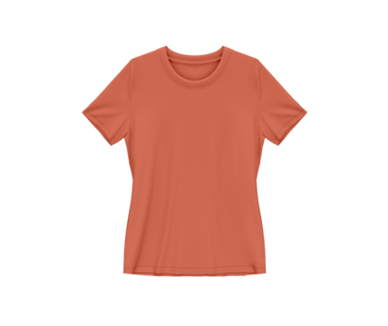 Heather orange blank tee shirt waist wear, women template mockup front view