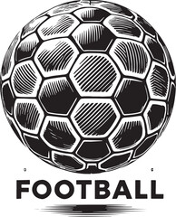 Fototapeta premium Black Color Football Silhouette Vector Illustration, Solid White Background