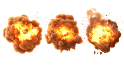 Colorful Smoke Explosions on Transparent Background Generative AI