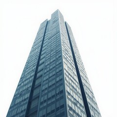 Naklejka premium Tall Office Building Realistic Image On White Background