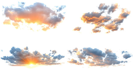 Beautiful Sunsets Captured in Various Cloud Formations Generative AI