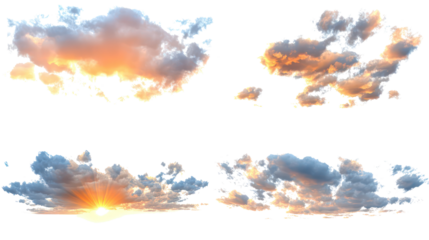 Beautiful Sunsets Captured in Various Cloud Formations Generative AI