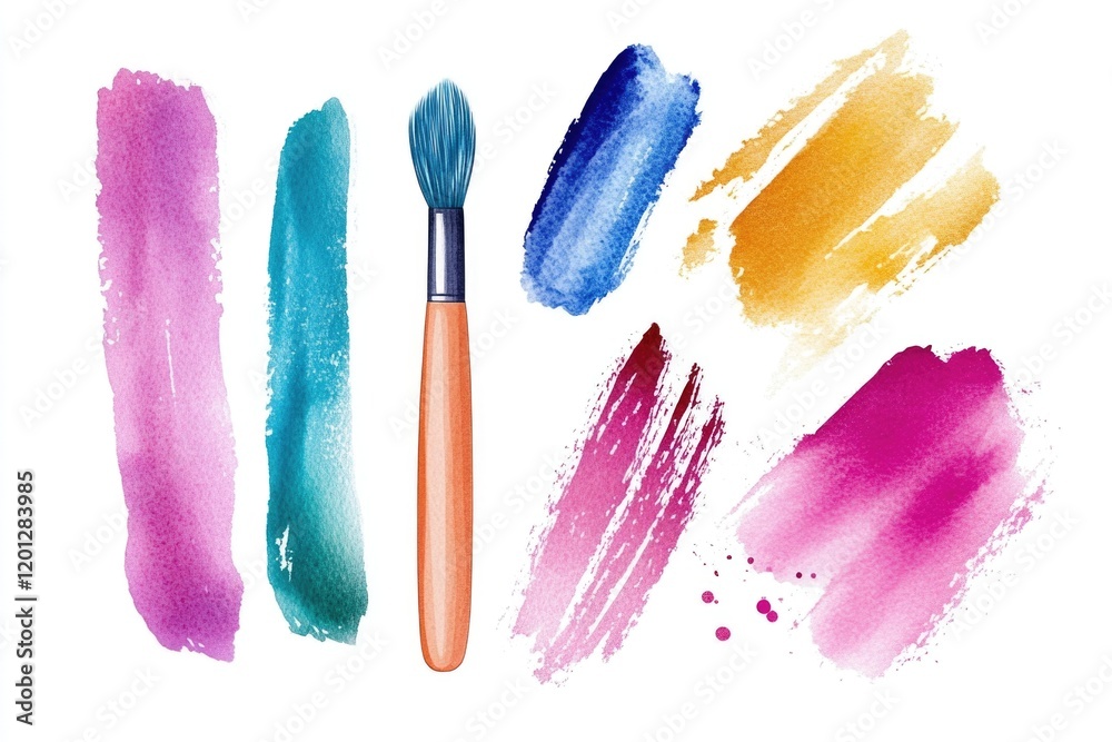 Poster a collection of paintbrushes with unique color hues, ideal for art projects and creative endeavors
