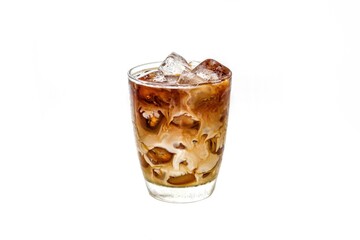 Pictures of Latte ice coffee and coffee put on white background and isolate concept.