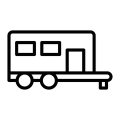 Trailer Vector Line Icon Design