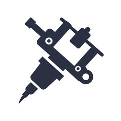 Minimalist Tattoo Machine Vector Design.