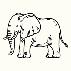 Elephant Sketch Drawing Line Art Animal Wildlife