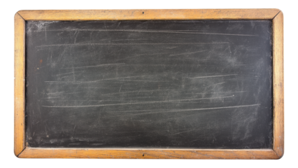 Vintage Wooden Framed Blackboard Empty Dark Slate Grunge Texture School Education Background