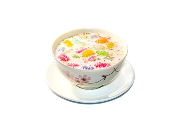 Sweet and delicious with dessert Thailand serving on white background and isolate concept.