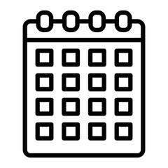 Calendar Vector Line Icon Design