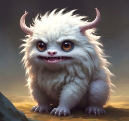 Illustration of fluffy and cute small monster.