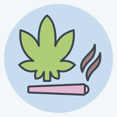 Naklejka premium Icon Cannabis. related to Smoking symbol. color mate style. design editable