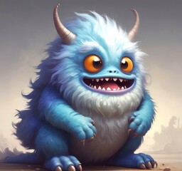 Illustration of fluffy and cute small monster.
