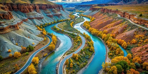 Aerial View: Sevier River Winding Through Hatch, Utah Landscape
