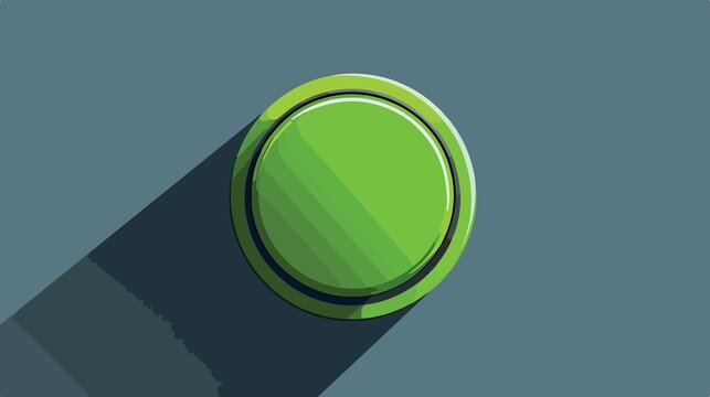 Green Push Button Vector Isolated Illustration