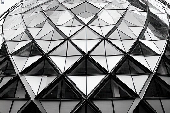 Cityscape geometric glass dome architecture detail