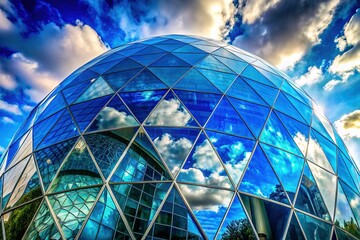 Futuristic Blue Globe Architecture - Abstract Modern Building Design