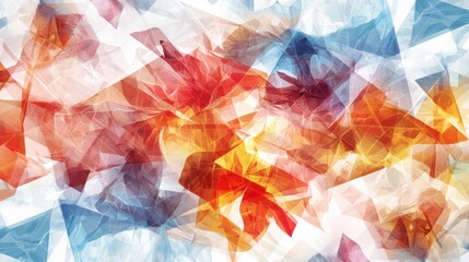 Fototapeta premium Vibrant abstract floral pattern design studio digital art modern art environment aerial view essence of geometry and color