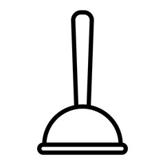 Plunger Vector Line Icon Design
