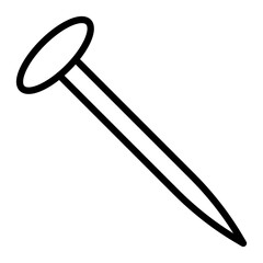 Nail Vector Line Icon Design
