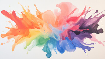 Fototapeta premium A dynamic visualization of chemical reactions depicted through colorful brushstrokes and lyrical phrases, blending chemistry with poetry,