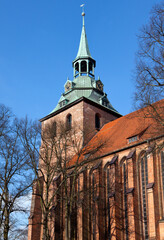 Bell tower of gothic church St Michaelis at Lüneburg, Germany
