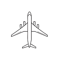 Plane flat Black and White icon Design Minimal on white background