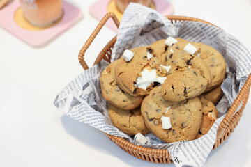 Delicious chocolate and marshmallow cookies