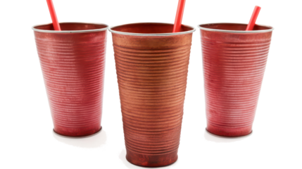 Vintage Tin Cups for Drinks Collection Placed Together Generative AI