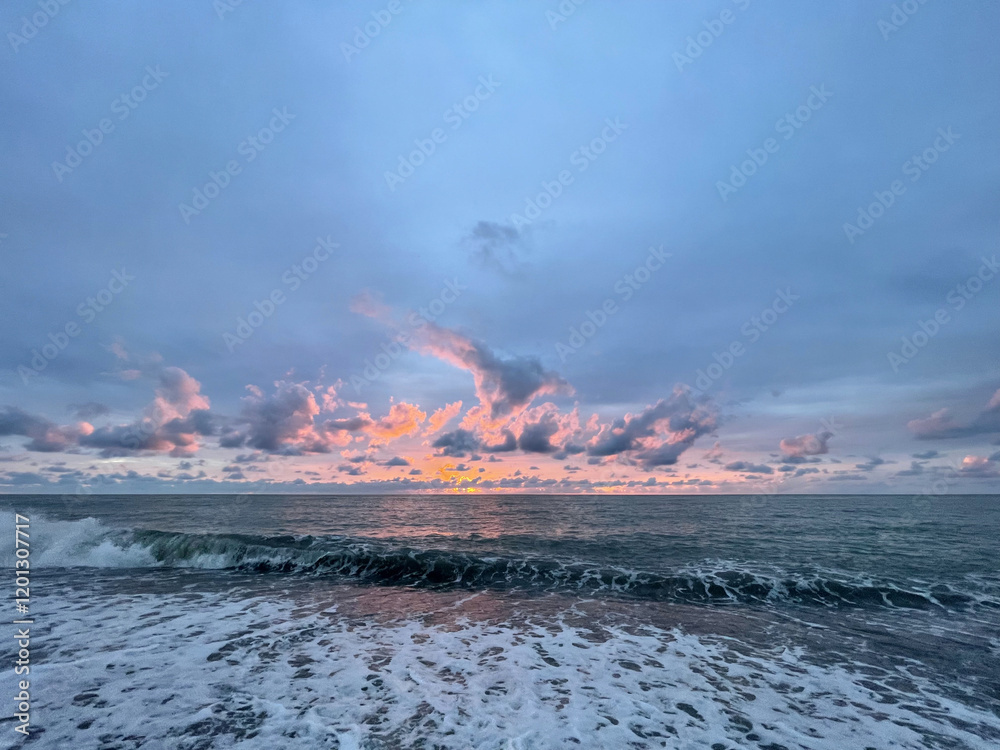 Wall mural ocean and sky cloud. atmosphere cloudscape outdoors scenery background