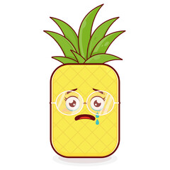 pineapple scared face cartoon cute