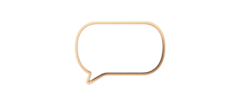 Creative Wooden Speech Bubble on Transparent Background Graphic Design Minimalist Style Clean Look