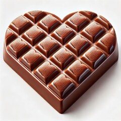 Obraz premium Heart shaped chocolate isolated on white background with sweet and delicious appearance