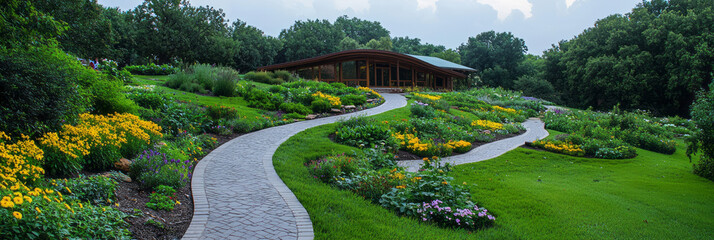 A serene monastery garden where monks cultivate medicinal herbs and study botanical texts, blending nature with scholarly pursuits,