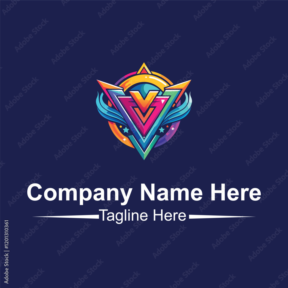 Fototapete gradient elements with geometric shapes logo