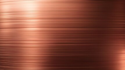 Closeup of polished bronze brushed metal texture with reflective copper shine