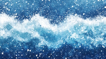 Abstract Watercolor Ocean Wave Background Blue White and Teal Water Texture