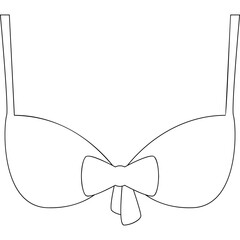 Women's bra contour with center bow