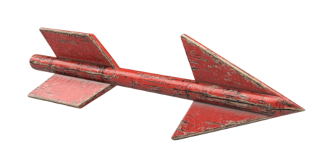 Dynamic red arrow on high fidelity modern design minimalist environment abstract concept isolated on transparent background png