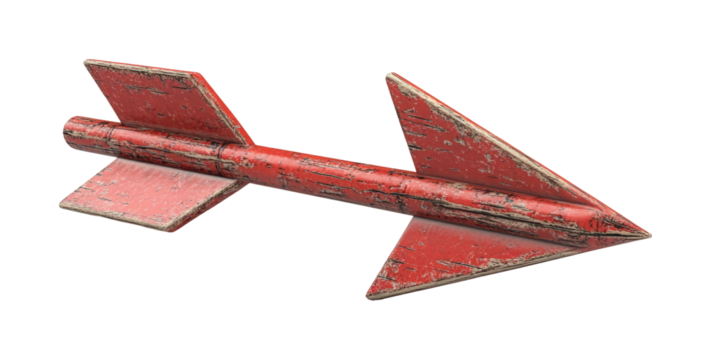 Dynamic red arrow on high fidelity modern design minimalist environment abstract concept isolated on transparent background png - Powered by Adobe