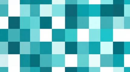 Fototapeta premium Abstract Teal and White Pixelated Mosaic Background Texture Design