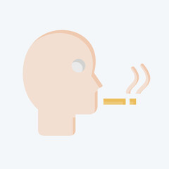 Icon Man Smoking. related to Smoking symbol. flat style. design editable