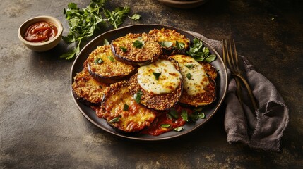 Baked Eggplant Parmesan: A Culinary Delight with Melted Cheese